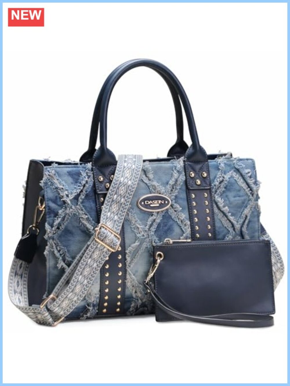 Vegan Leather 3-Piece Tote Wallet Set Satchel Hobo Shoulder Bag